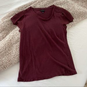 Maroon Mixed Media Blouse - SIZE M